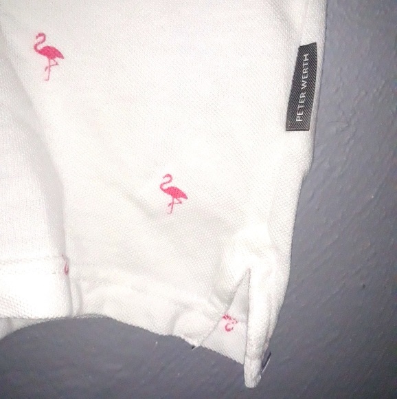 Peter Werth Pink Flamingo Print Mens Polo shirt Small - Picture 5 of 8